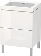 DURAVIT L-Cube c-bonded Waschtischset 698x600x480 mm mit 2 Auszügen, Weiß Hochglanz