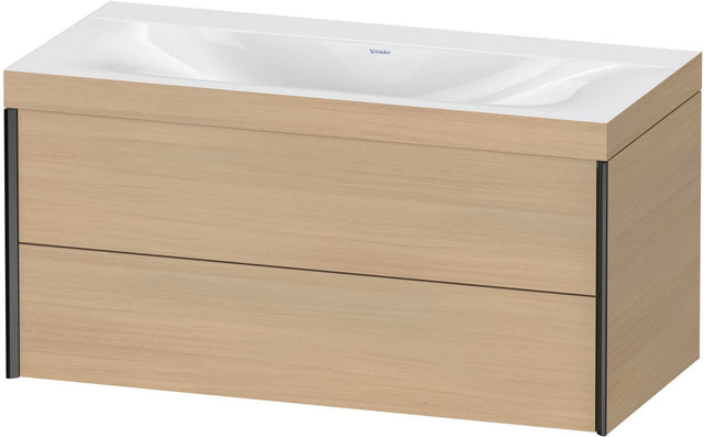 DURAVIT XViu c-bonded Waschtischunterbauset 1000 mm, 2 Schubkästen, Eiche Schwarz