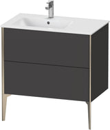 Duravit XViu Waschtischunterbau bodenstehend 810 mm mit 2 Auszügen, weiß matt, Tip-On Technik