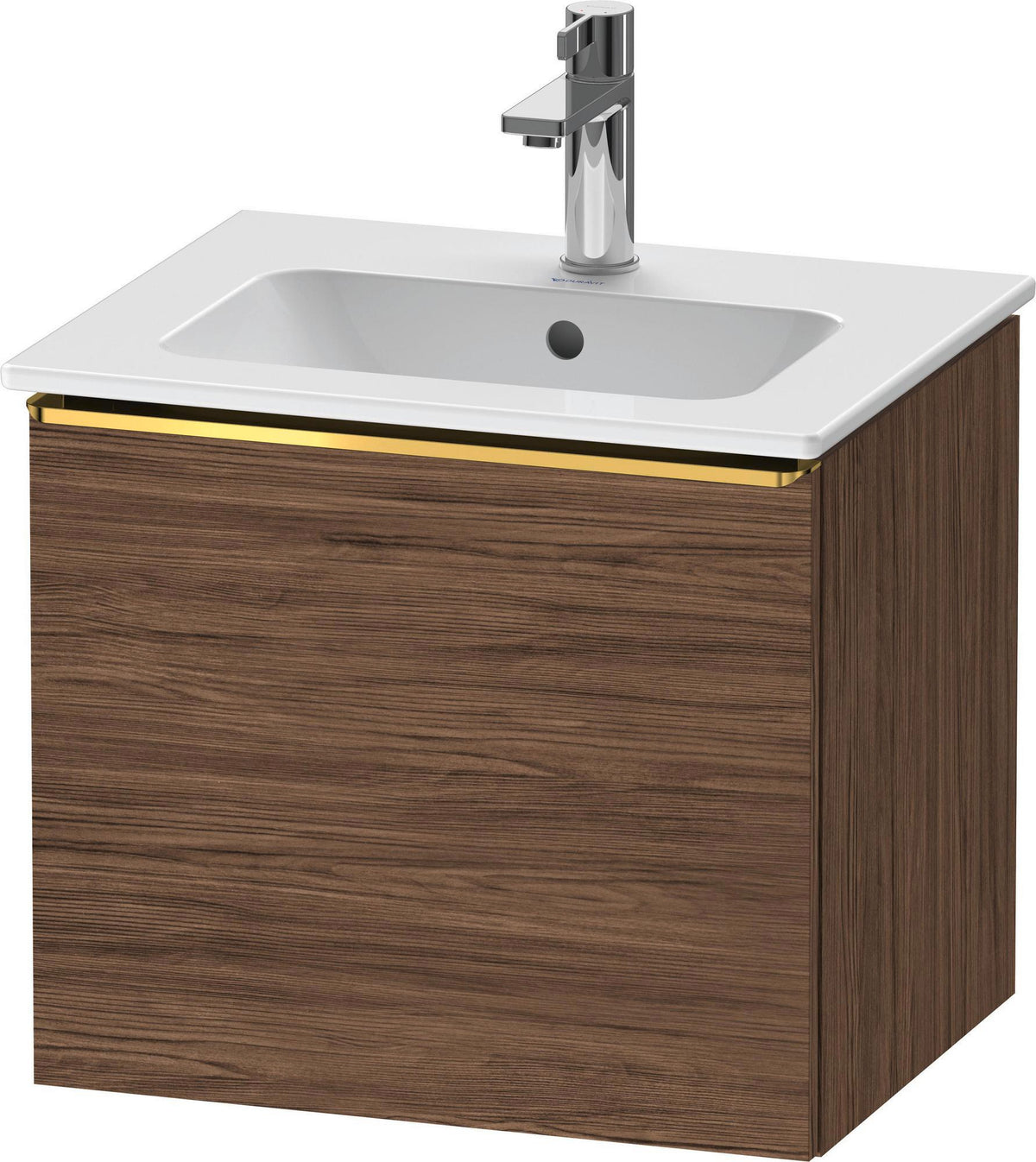 DURAVIT D-Neo Waschtischunterbau 510 mm Eiche Schwarz Matt mit Bronze Griff