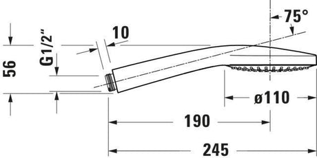 DURAVIT Handbrause 1-Jet D110 Rain Chrom Weiß – 110 mm Duschkopf mit Antikalksystem