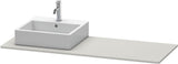 Duravit XSquare Konsole 1400x550mm betongrau matt – 1 Ausschnitt, mit Siphonaussparung
