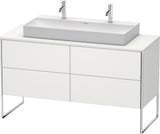 Duravit XSquare Waschtischunterbau 1400 mm betongrau matt mit 4 Auszügen und Tip-On-Technik