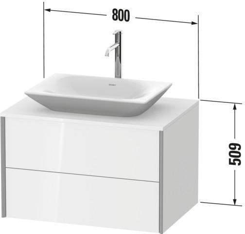 Duravit Waschtischunterbau XVIU 800x550mm Champagner Matt mit Konsolenplatte