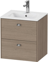 DURAVIT Brioso Waschtischunterbau 553x520x419 mm, 2 Schubkästen, Weiß Matt, Griff Chrom
