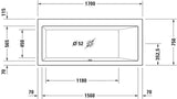 DURAVIT Vero Einbau-Badewanne 1700 x 750 mm, rechteckig, weiß, 1 Rückenschräge rechts
