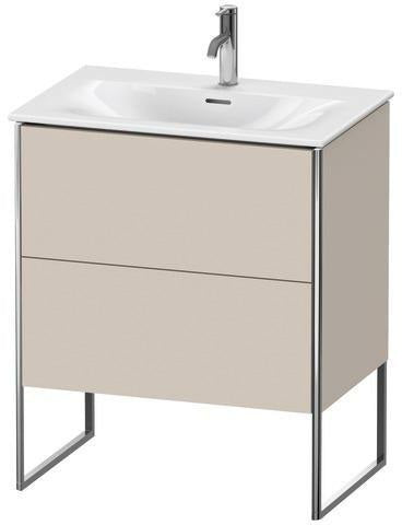 DURAVIT XSquare Waschtischunterbau 710 mm mit Auszug und Fußgestell – Weiß Matt