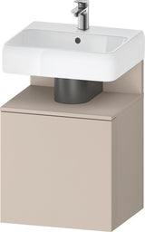 DURAVIT Qatego Waschtischunterbau 490 mm wandhängend, 1 Tür links, Weiß Matt mit Eiche Schwarz Nische