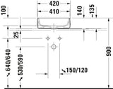 DURAVIT Aufsatzbecken Zencha 420 mm Weiß, geschliffen, ohne Überlauf & Hahnloch – DuraCeram