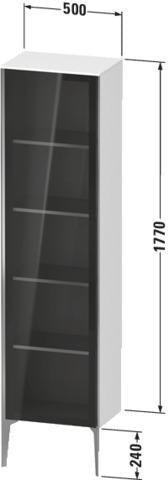 DURAVIT Hochschrank XViu 1770 mm Glasfront Amerikanischer Nussbaum – Wandhängend, Push-Open, Soft-Close