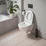 Duravit D-Code 2.0 WC-Set wandhängend, spülrandlos, 4/2L, mit WC-Sitz und Absenkautomatik, Weiß Hochglanz