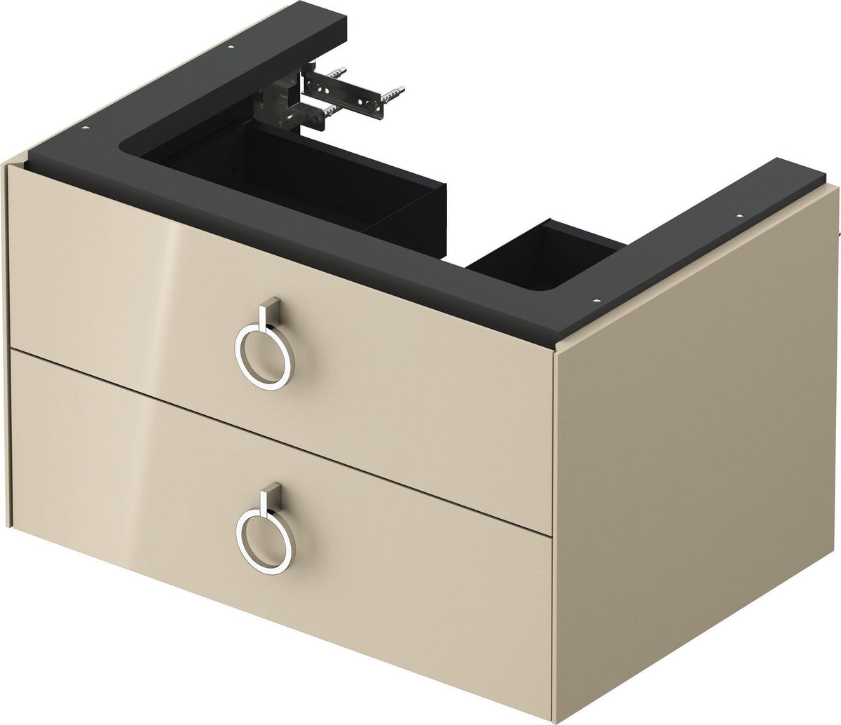 DURAVIT Waschtischunterbau White Tulip 684 mm wandhängend, 2 Schubkästen, Nussbaum/Taupe Hochglanz
