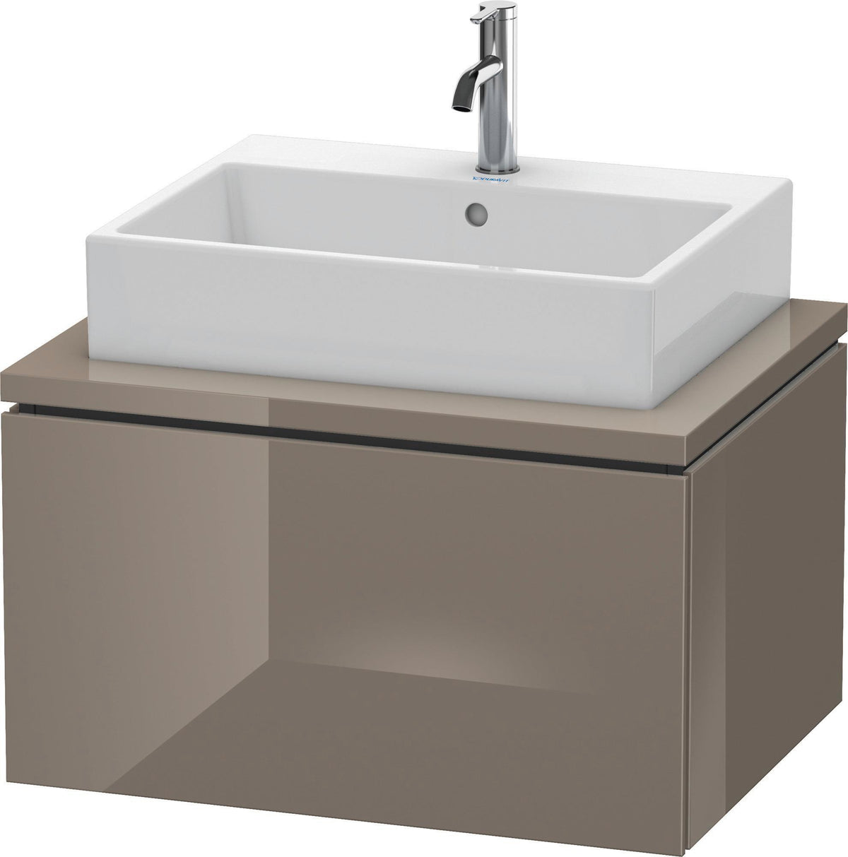 Duravit L-Cube Konsolenwaschtischunterbau 720 mm betongrau matt mit 1 Auszug und Tip-on-Technik