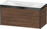 DURAVIT XViu c-bonded Waschtischunterbauset 1000 mm, 2 Schubkästen, Nussbaum gebürstet, schwarz matt