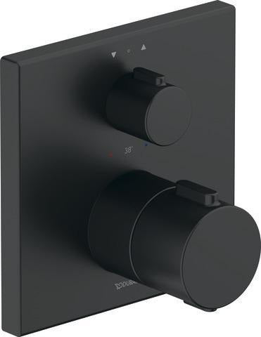 DURAVIT Thermostat Unterputz Eckig 2 Verbraucher Schwarz Matt – Fertigmontageset