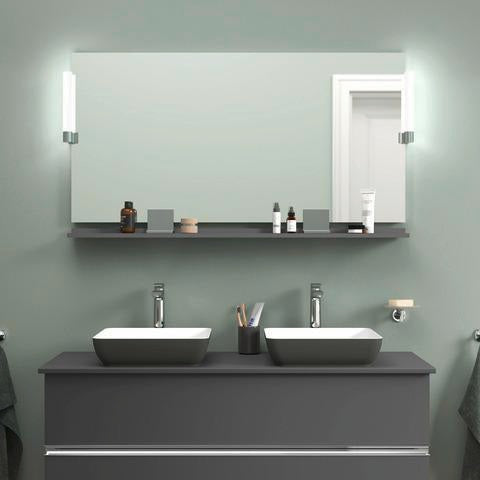 DURAVIT Sivida Spiegelablage 1280x115x35 mm – Chrom/Weiß Matt, inkl. Befestigungsmaterial