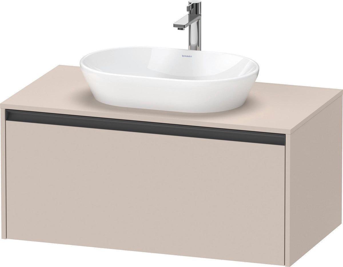 Duravit Ketho.2 Konsolen-Waschtischunterbau 1000 mm betongrau matt, wandhängend, 1 Auszug, Soft-Close
