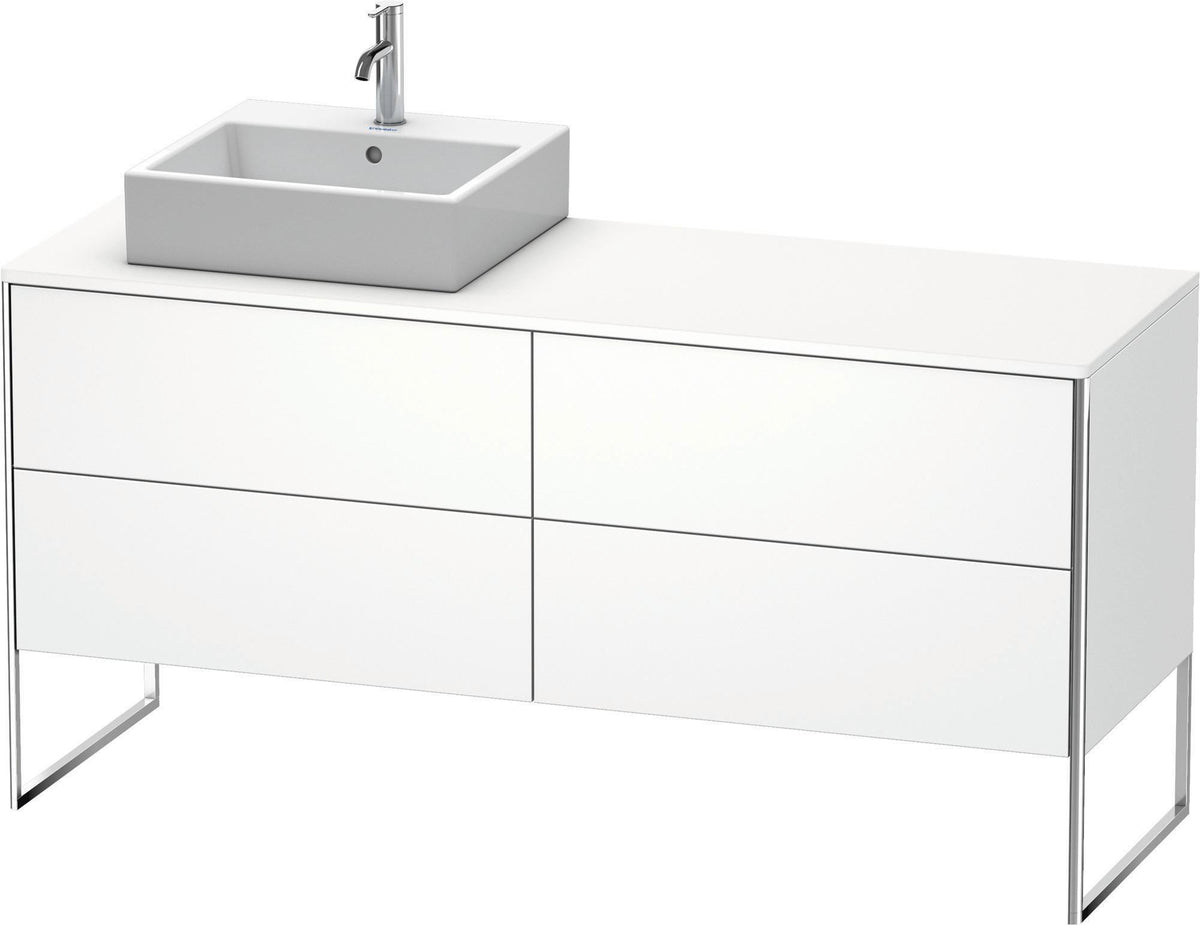 DURAVIT XSquare Waschtischunterbau betongrau matt 1600 mm mit 4 Auszügen, bodenstehend