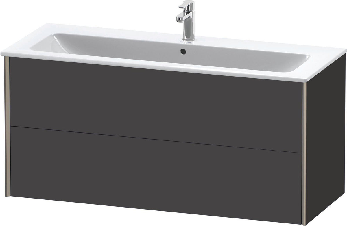 Duravit XViu Waschtischunterbau wandhängend 1210 mm, 2 Schubkästen, champagner matt/weiß matt