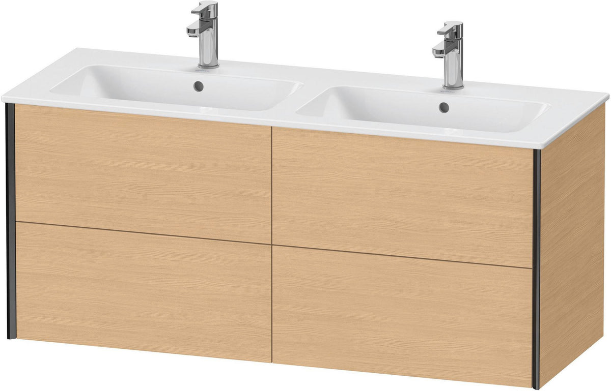 Duravit XViu Waschtischunterbau wandhängend 1280 mm, 4 Schubkästen, champagner matt/weiß matt