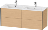 Duravit XViu Waschtischunterbau wandhängend 1280 mm, 4 Schubkästen, champagner matt/weiß matt