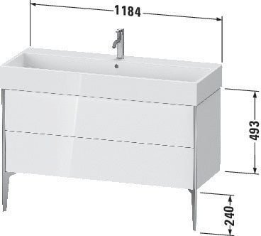 Duravit Waschtischunterbau XVIU 1184x734x454mm 2 Auszüge Ahorn mittel für Vero Air