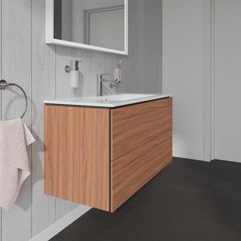 Duravit L-Cube Waschtischunterbau 1020 mm taupe matt – wandhängend, 2 Schubkästen, Tip-On