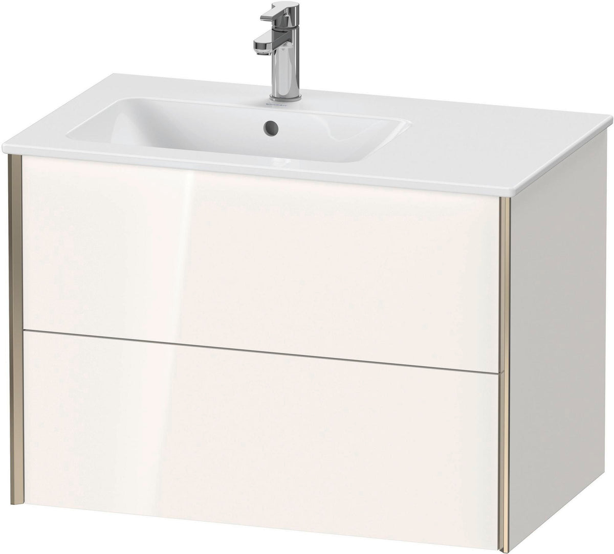 Duravit XViu Waschtischunterbau 810 mm wandhängend mit 2 Schubkästen, weiß matt, für Waschtisch links