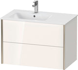 Duravit XViu Waschtischunterbau 810 mm wandhängend mit 2 Schubkästen, weiß matt, für Waschtisch links