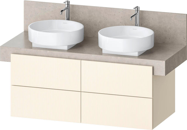 DURAVIT Balcoon Konsolenwaschtischunterbau 1200 mm mit 4 Schubkästen, Tip-on & Soft-Close, Eiche Elfenbein