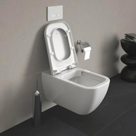 DURAVIT WC-Sitz Happy D.2 mit SoftClose Absenkautomatik, Edelstahl-Scharnieren, weiß, Duroplast