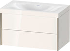 Spanplatte / weiß / m.Viu,2Schubk.503x800x480mm o.Hl,champagner m./weiß hgl.,Rahmen