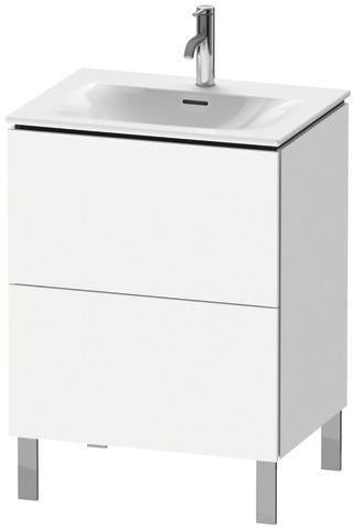 Duravit L-Cube Waschtischunterbau 620 mm weiß matt mit 2 Auszügen und Tip-On-Technik