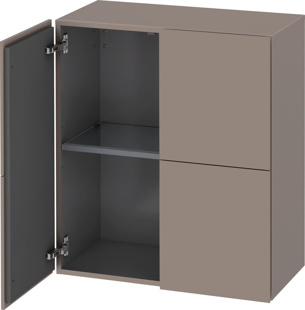 Duravit Halbhochschrank L-Cube 363x700x800 mm, 2 Türen, Betongrau Matt, wandhängend