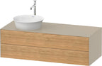eiche natur massiv / taupe hochglanz / links