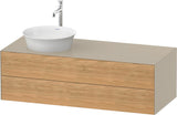 DURAVIT White Tulip Konsolenwaschtischunterbau 1300 mm Nussbaum/Taupe, 2 Schubkästen, wandhängend