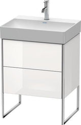 Duravit XSQUARE Waschtischunterbau 584x731x460 mm mit integriertem Fußgestell, 2 Auszüge, s-matt/Eiche