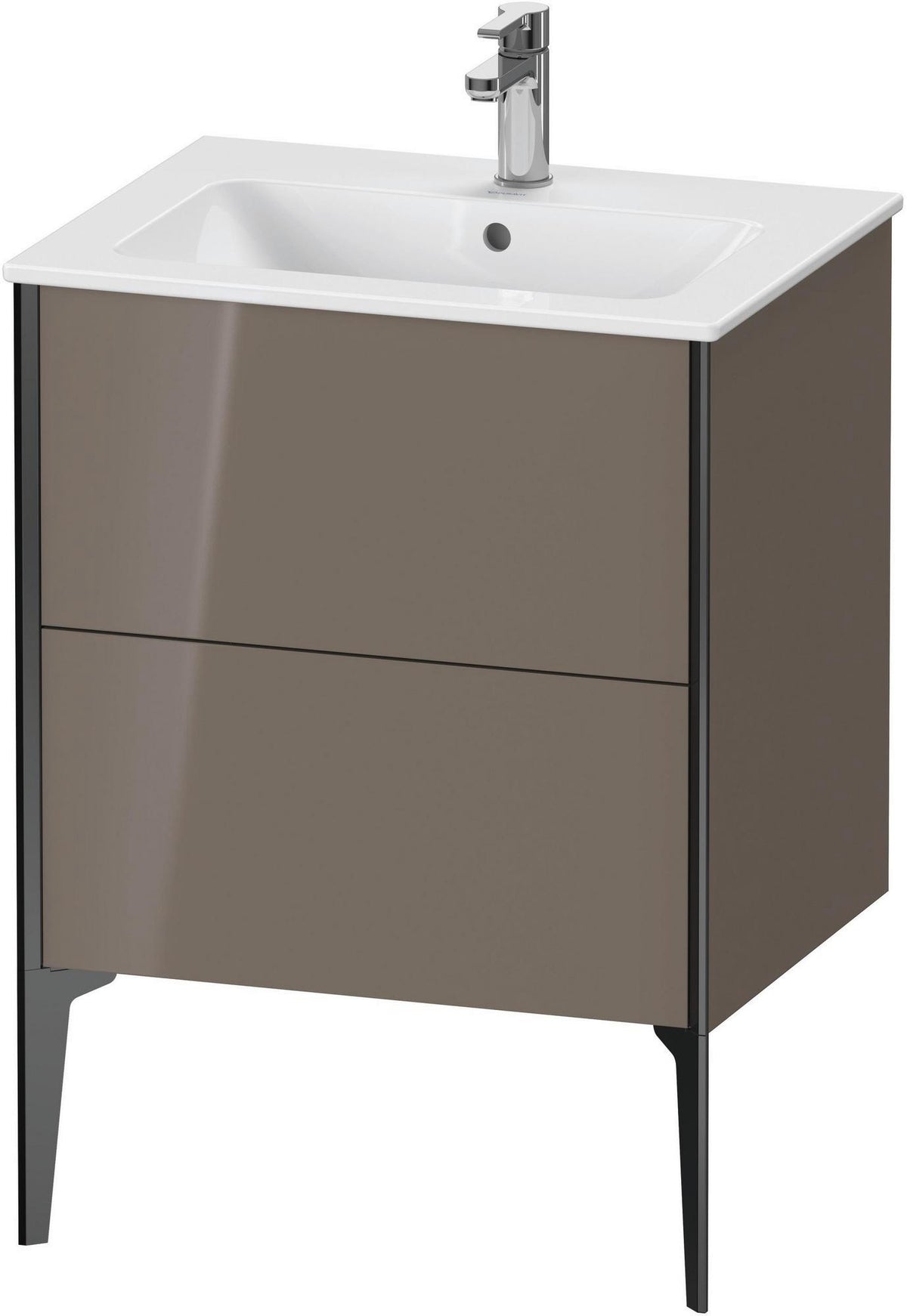 DURAVIT XViu Waschtischunterbau bodenstehend 610 mm, 2 Auszüge, weiß matt – Tip-On & Soft-Close