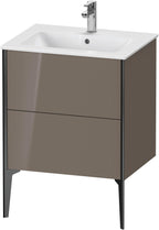 flannel grey hochglanz / Mitteldichte Faserplatte (MDF) / Ausz.schwarz