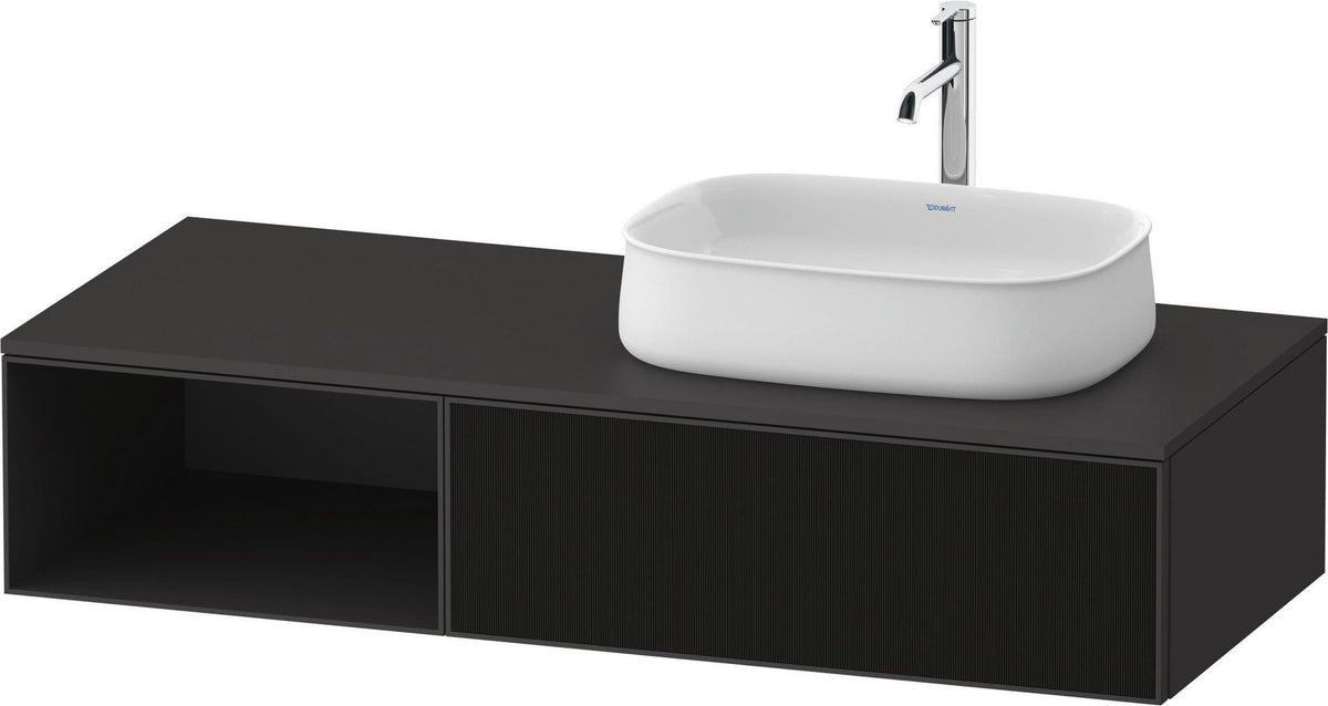 Duravit Zencha Konsolenwaschtischunterbau 1300 mm Eiche Anthrazit mit Auszug