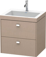 Duravit Brioso c-bonded Waschtischset 613x600x480 mm mit 2 Schubkästen, Chrom/Betongrau Matt