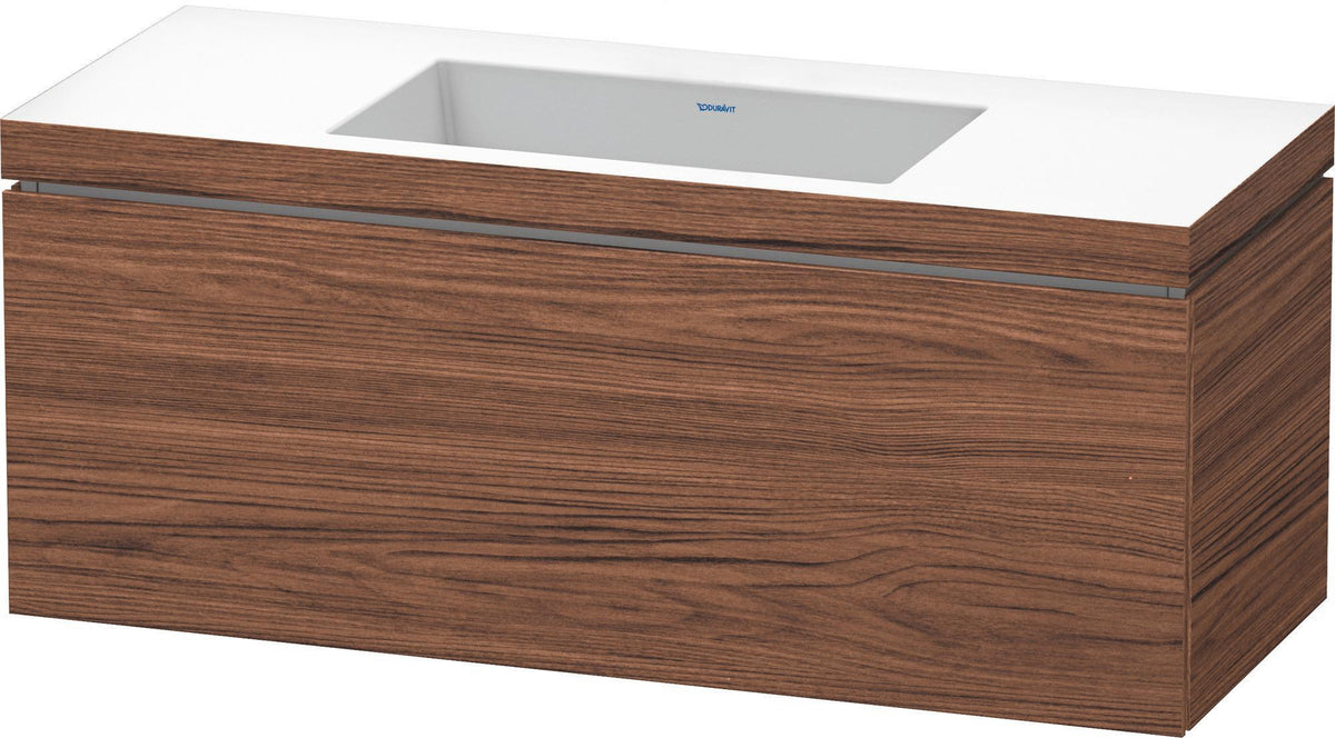 Duravit L-Cube c-bonded Waschtischset 1200 mm Nussbaum Natur mit Vero Air Waschtisch