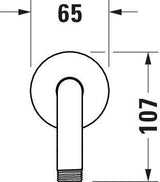 DURAVIT Brausearm L 410 mm Wandmontage Rosette rund Gold Poliert