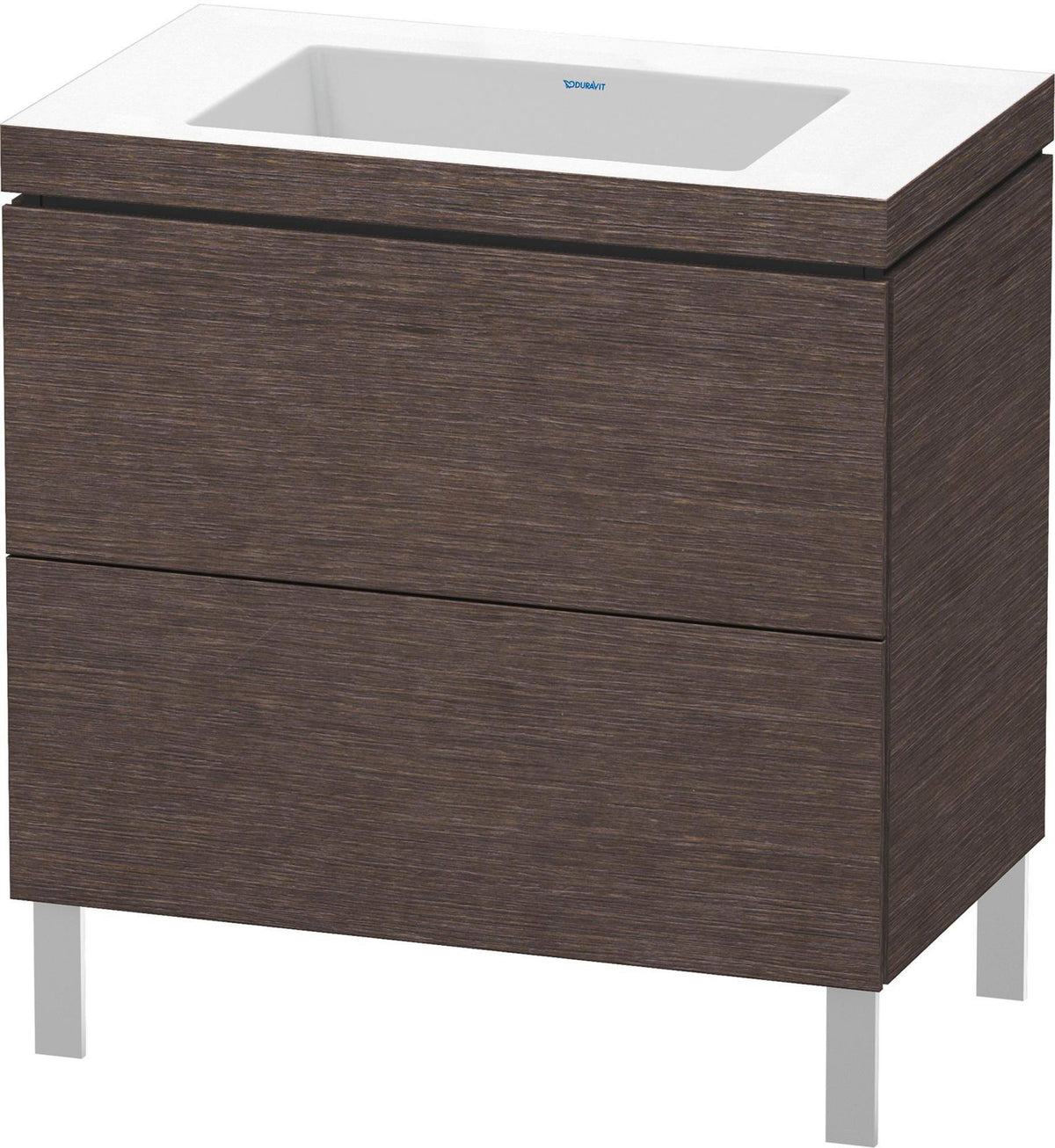 DURAVIT L-Cube c-bonded Waschtischset 800 mm Mediterrane Eiche mit 2 Auszügen