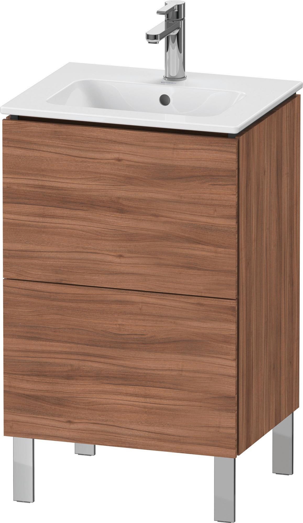 Duravit L-Cube Waschtischunterbau bodenstehend, 2 Auszüge, Weiß Matt, 520 mm