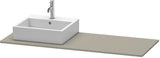 Duravit XSquare Konsole 1400x550mm betongrau matt – 1 Ausschnitt, mit Siphonaussparung