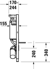 DURAVIT DuraSystem WC-Element Standard 84 cm – selbsttragend, für Trockenbau & Massivwand