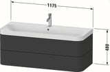 DURAVIT Waschtischset HAPPY D.2 PLUS 1175x490mm, ein Hahnloch, taupe supermatt – Wandhängend, 2 Schubkästen
