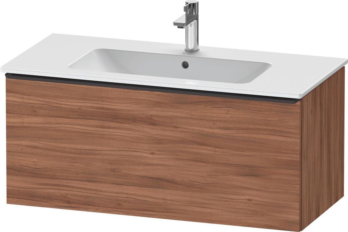 Duravit D-Neo Waschtischunterbau 1010 mm, 1 Auszug, Weiß Matt, Griff Bronze Gebürstet, Wandhängend