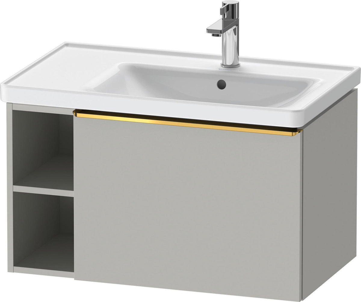 DURAVIT D-Neo Waschtischunterbau 784 mm wandhängend mit 1 Auszug und 2 offenen Fächern in Betongrau Matt